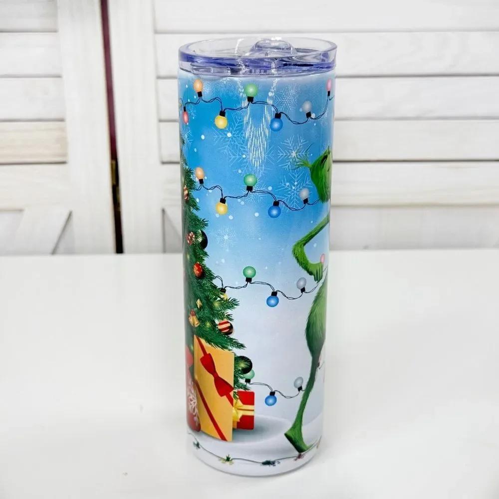 The Grinch Stainless Steel Tumbler Cup‎ With Lid